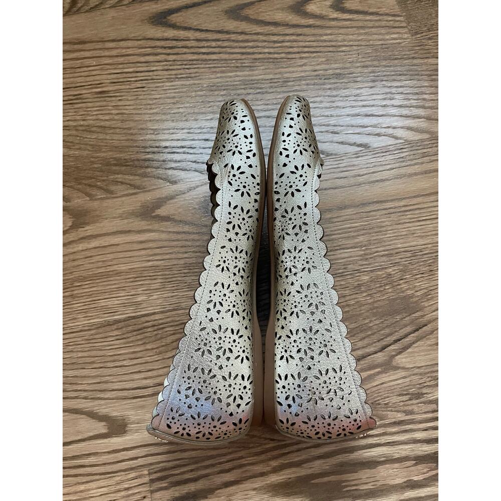 COACH Gold Metallic Ballet Leather Flats Size 10 - Picture 6 of 8